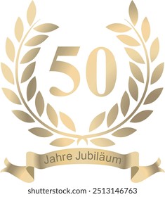 Laurels For the 50th anniversary with text in German