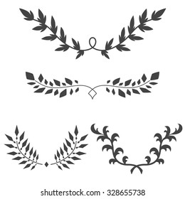 Set Symmetrical Floral Graphic Design Elements Stock Vector (Royalty ...