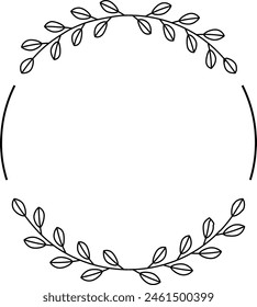 Laurels frames branches Set. Hand drawn vector laurel leaves decorative elements. Vector Illustration.