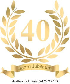 Laurels in vector for the 40 years jubilee with text in German	