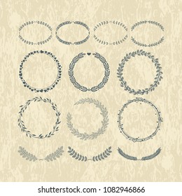 Laurels and wreaths. Design elements for invitations, greeting cards, quotes, blogs, posters and more. Perfect For Wedding Frames