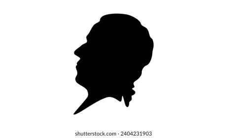  Laurence Sterne, black isolated silhouette svg