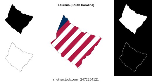 Laurens County (South Carolina) outline map set