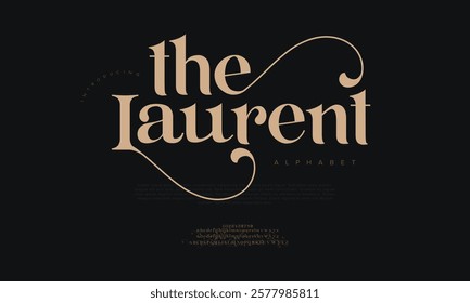 The laurent typography beauty fashion elegant minimalist serif italic fonts decorative wedding vintage retro logos. Minimal luxury font alphabet logo. Vector illustration