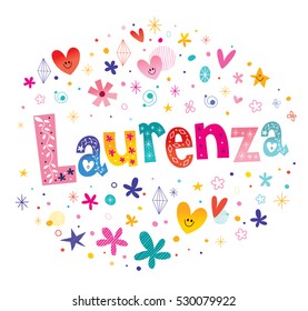 Laurenza Italian girls name decorative lettering type design