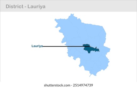 Lauriya sub-district map, Champaran District, Bihar State, Republic of India, Government of Bihar, Indian territory, Eastern India, politics, village, tourism