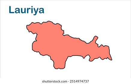 mapa de subdivisão de Lauriya, Distrito de Champaran, Estado de Bihar, República da Índia, Governo de Bihar, Território indiano, Índia Oriental, política, aldeia, turismo