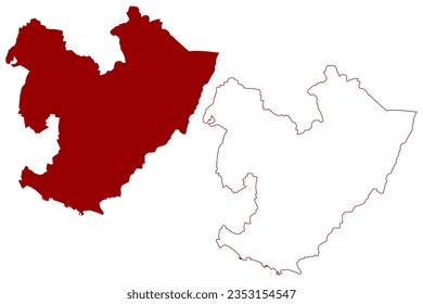 Lausanne District (Switzerland, Swiss Confederation, Canton of Vaud, Waadt or Vôd) map vector illustration, scribble sketch Bezirk Lausanne map