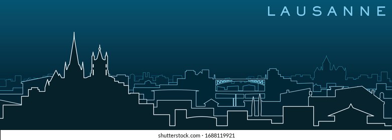 Lausanne Multiple Lines Skyline und Wahrzeichen