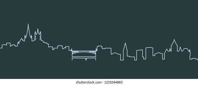 Lausanne Single Line Skyline