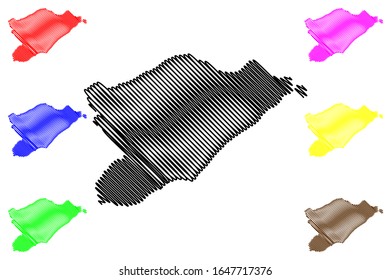 Lautem Municipality (Municipalities of East Timor, Democratic Republic of Timor-Leste, island) map vector illustration, scribble sketch Lautem map
