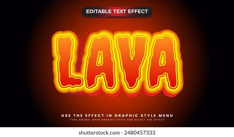 Lava 3D editable text effect template with lava fluid style