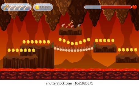 A Lava Cave Game Template  illustration