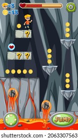 Lava Cave Platformer Game template  illustration