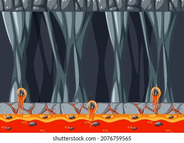 Lava Cave Platformer Game template  illustration