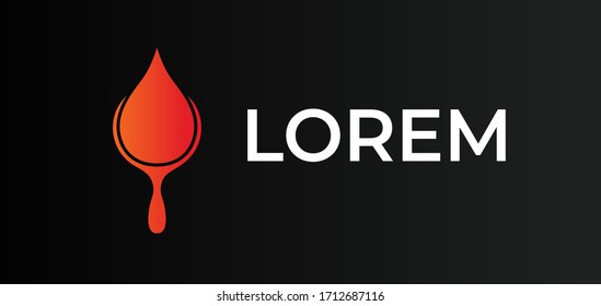 Lava dripping on a black background. Dripping Lava logo. Vector Illustration.