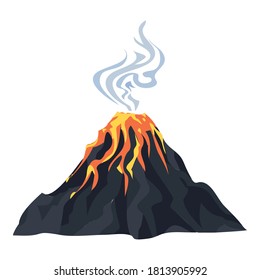 Lava eruption volcano icon. Cartoon of lava eruption volcano vector icon for web design isolated on white background