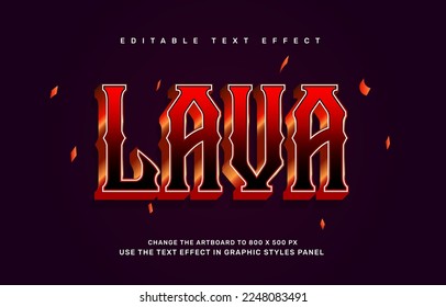 Lava fire editable text effect template