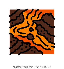 lava flow color icon vector. lava flow sign. isolated symbol illustration - Shutterstock ID 2281116337