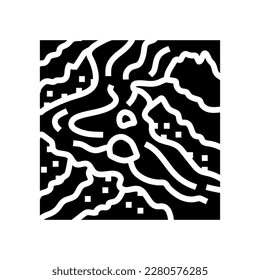 vector de icono de glifo de flujo lava. signo de flujo lava. ilustración de símbolo aislado
