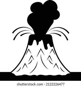 Lava flow stock illustration,  Explosive Volcanic eruption insurance Concept, Climate change Vector Icon Design, Financial loss Protection Symbol, Risk management Sign,