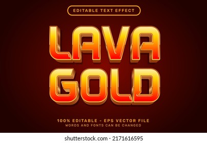 Lava Gold 3d Text Effect With Fire Color