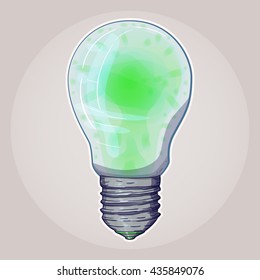 Lava lamp bulbs format. Environmentally friendly light bulb. cartoon vector illustration