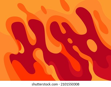 Lava lamp flat background.Vector wavy orange texture