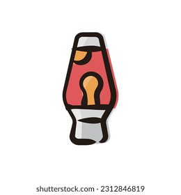 Lava lamp - Hippie icon (Hand draw color version)