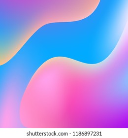 Lava lamp inspired abstract trendy background. Colorful realistic waves. Vector illustration. Design template.