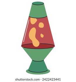 Lava lamp vector cartoon illustration isolated on a white background.