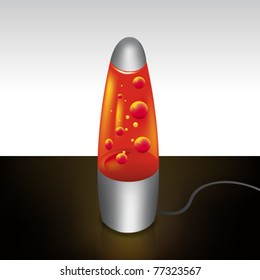 Lava lamp in vector illustration