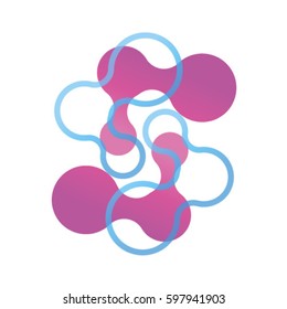 Lava logo. Molecular structure logo on the white background