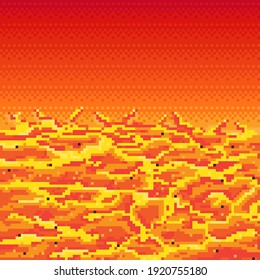 Lava pixel art. Lava in space. Art lava background. Hot Galaxy. Hell Galaxy. lava planet surface.