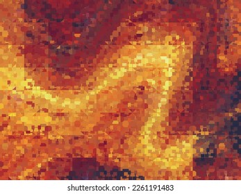 lava river fire game style pixel.  vector abstract image of a river of fire