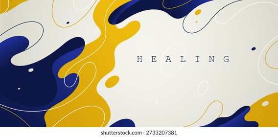 Lava shapes flow abstract background, vector wallpaper with liquid shapes flowing in dynamic motion, wavy water curves abstraction.