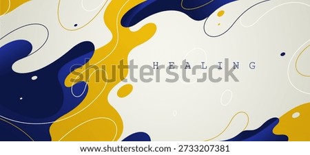 Lava shapes flow abstract background, vector wallpaper with liquid shapes flowing in dynamic motion, wavy water curves abstraction.
