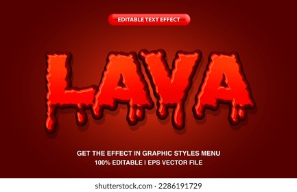 Efecto de texto de lava, estilo de texto modificable en caliente y magma