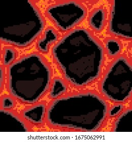 Lava texture Pixel Art Vector