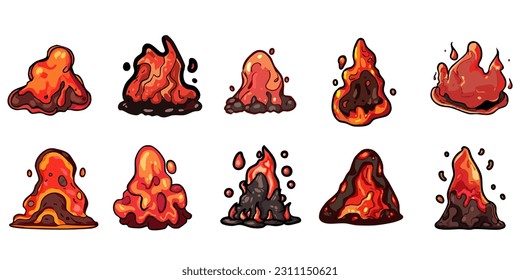 Lava vector set collection graphic clipart design