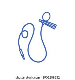 Lavalier microphone in a hand-drawn style. Vector outline icon isolated on a white background