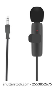 Lavalier small microphone. vector illustration