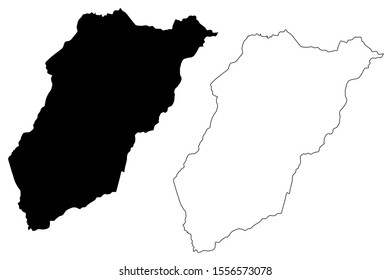 Lavalleja Department (Departments of Uruguay, Oriental Republic of Uruguay) map vector illustration 