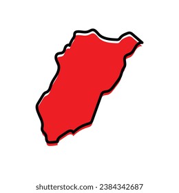 Lavalleja state map vector of Uruguay country