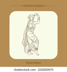 ilustración vectorial de la línea de baile lavani