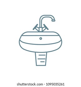 Lavatory basin linear icon concept. Lavatory basin line vector sign, symbol, illustration.