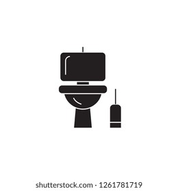 Lavatory black vector concept icon. Lavatory flat illustration, sign