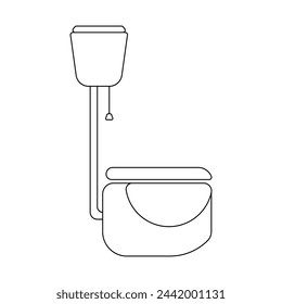 Lavatory bowl line icon vector. Toilet logo outline. Simple stylish linear toilet. Furniture for the vector bathroom room. Symbol toilet bowl. Vector illustration.