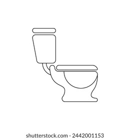 Lavatory bowl line icon vector. Toilet logo outline. Simple stylish linear toilet. Furniture for the vector bathroom room. Symbol toilet bowl. Vector illustration.