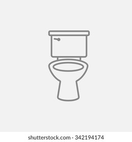 Lavatory bowl line icon for web, mobile and infographics. Vector dark grey icon isolated on light grey background.